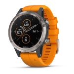 Garmin Fenix 5 Plus Sapphire Titanium with Orange Silicone