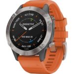 Garmin Fenix 6 Pro Sapphire Titanium with Ember Orange Band
