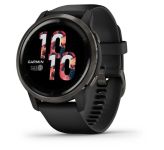 Garmin Venu 2 Slate Stainless Steel Bezel with Black Case and Silicone Band (010-02430-11/01)