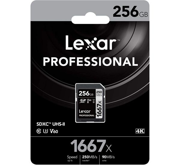 Lexar 256 GB SDXC UHS-II U3 V60 Professional 1667x LSD256CB1667