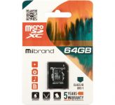 Mibrand 64 GB microSDXC Class 10 UHS-I + SD Adapter MICDXU1/64GB-A