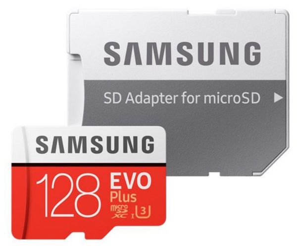 Samsung 128 GB microSDXC Class 10 UHS-I U3 EVO + SD Adapter MB-MP128GA
